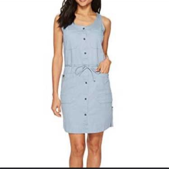 The North Face Dresses & Skirts - NWT North Face Blue Tie Waist Sleeveless 100% Organic Cotton Mini Dress Size M